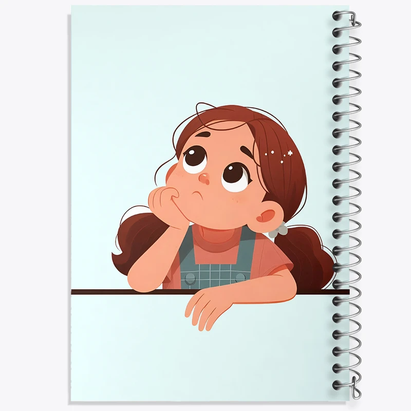 دفتر شطرنجی 50 برگ خندالو طرح دخترانه بامزه کد F5554