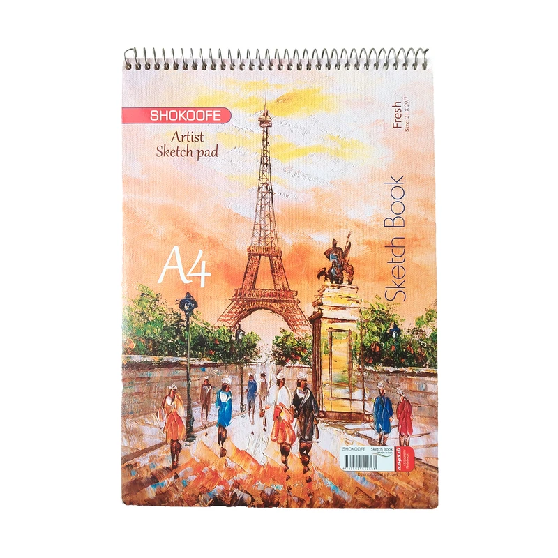 دفتر طراحی 50 برگ شکوفه مدل A4-Eiffel Tower