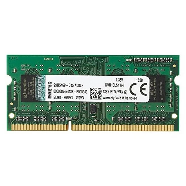 رم لپ تاپ DDR3L تک کاناله 1600 مگاهرتز CL11 کینگستون مدل KCPC3L ظرفیت 4 گیگابایت