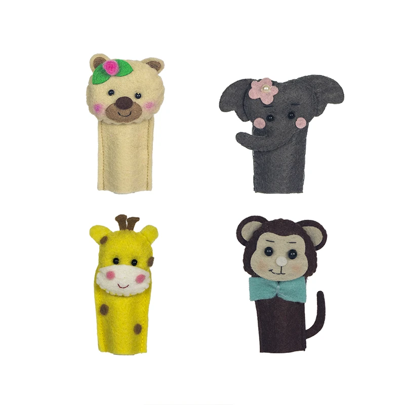 عروسک طرح انگشتی مدل حیوانات کد 002 مجموعه 4 عددی