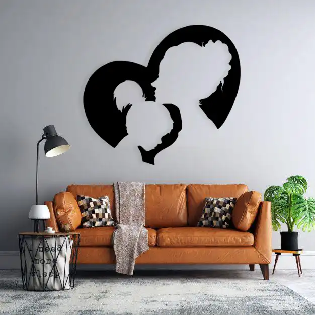 استیکر دیواری طرح مادر و دختر