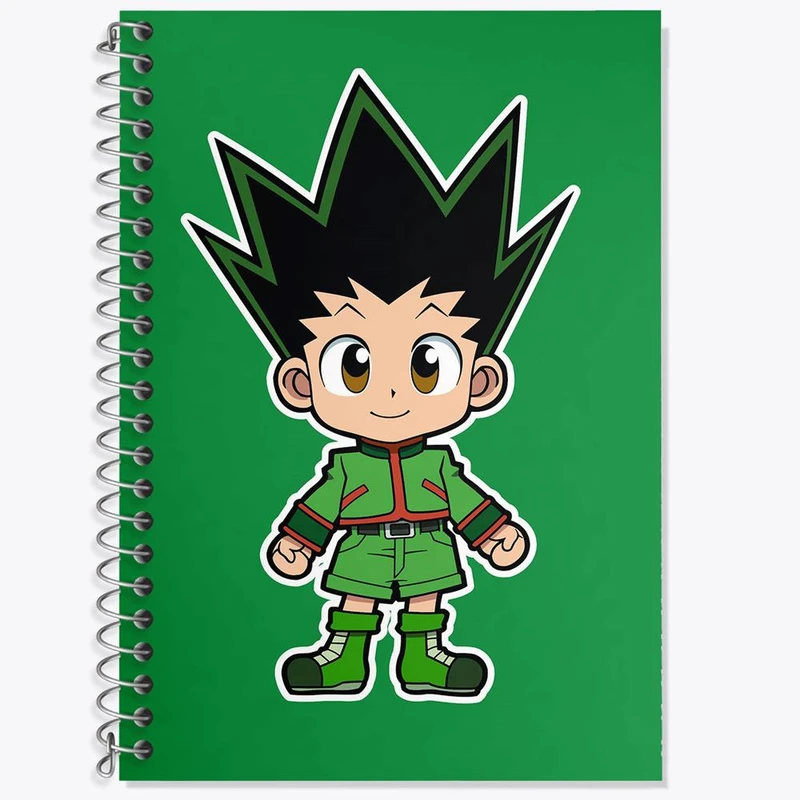 دفتر زبان 50 برگ خندالو مدل سه خط طرح گون انیمه هانتر ایکس هانتر Hunter × Hunter کد 10744