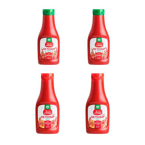 سس گوجه فرنگی معمولی و تند بیدستان - 430 گرم مجموعه 4 عددی