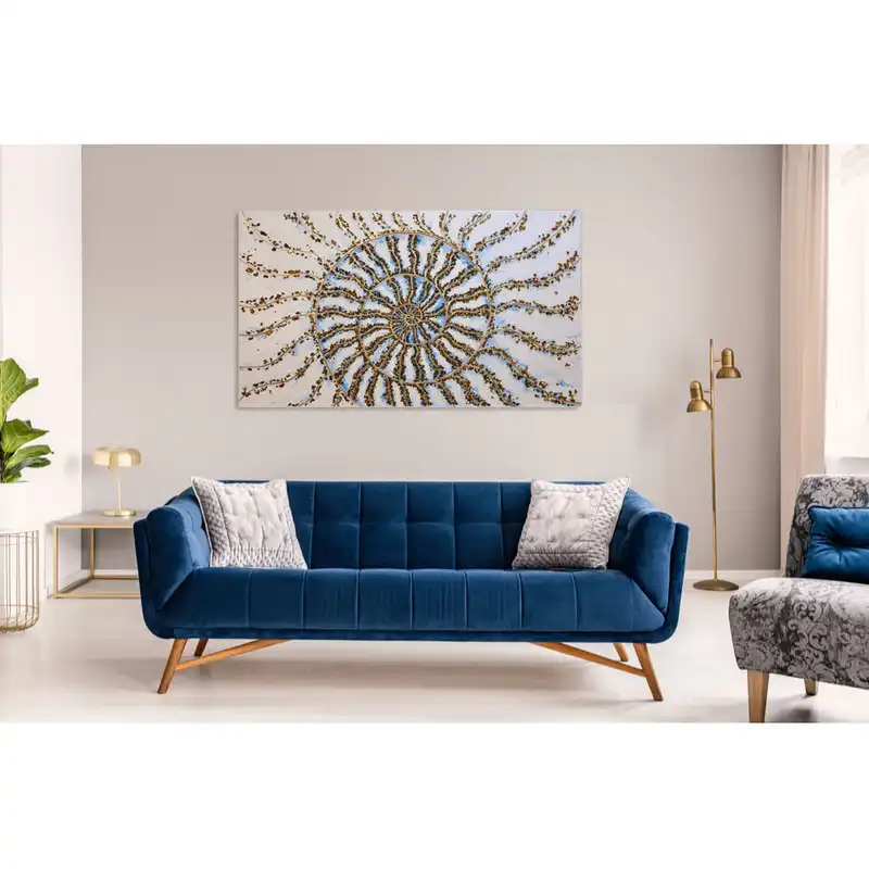 تابلو نقاشی ورق طلا طرح صدف و دریا