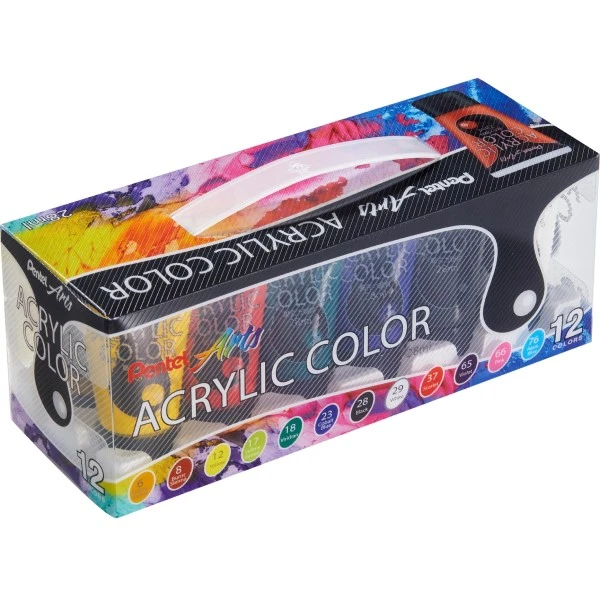 رنگ اکریلیک پنتل مدل Pro Artist حجم 28 میلی لیتر بسته 12 عددی