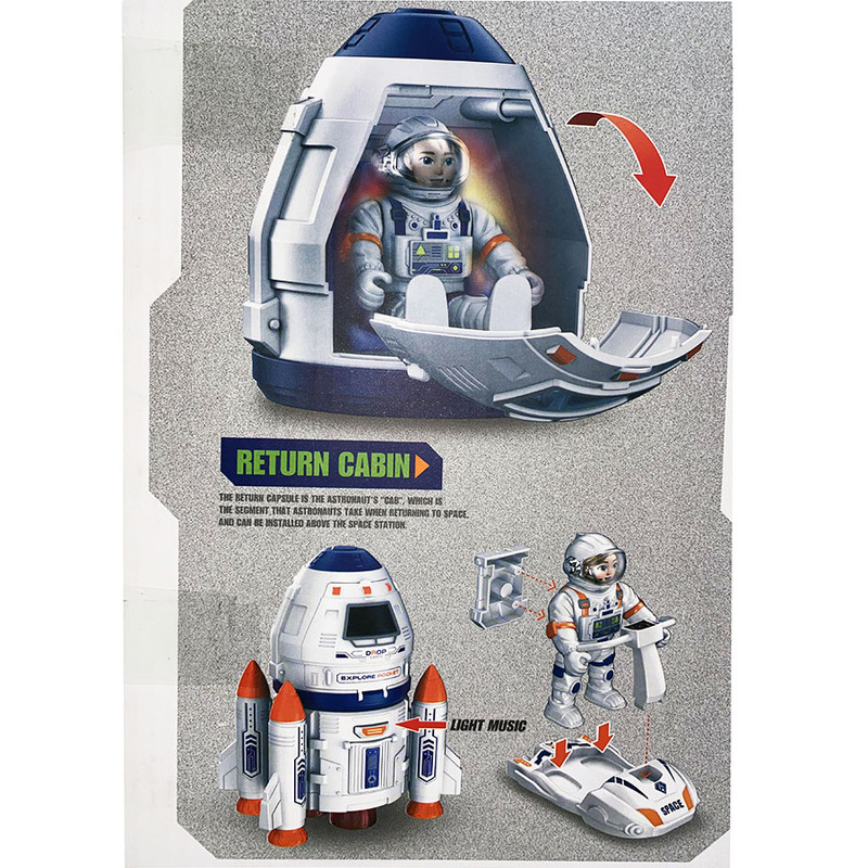 اسباب بازی مدل موشک فضاپیما طرح فضانوردان با اسکوتر کد H201A مجموعه 3 عددی