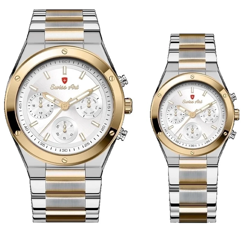 ست ساعت مچی عقربه‌ای کوارتز زنانه و مردانه سوئیس آرت مدل ANT107-108SG1500
