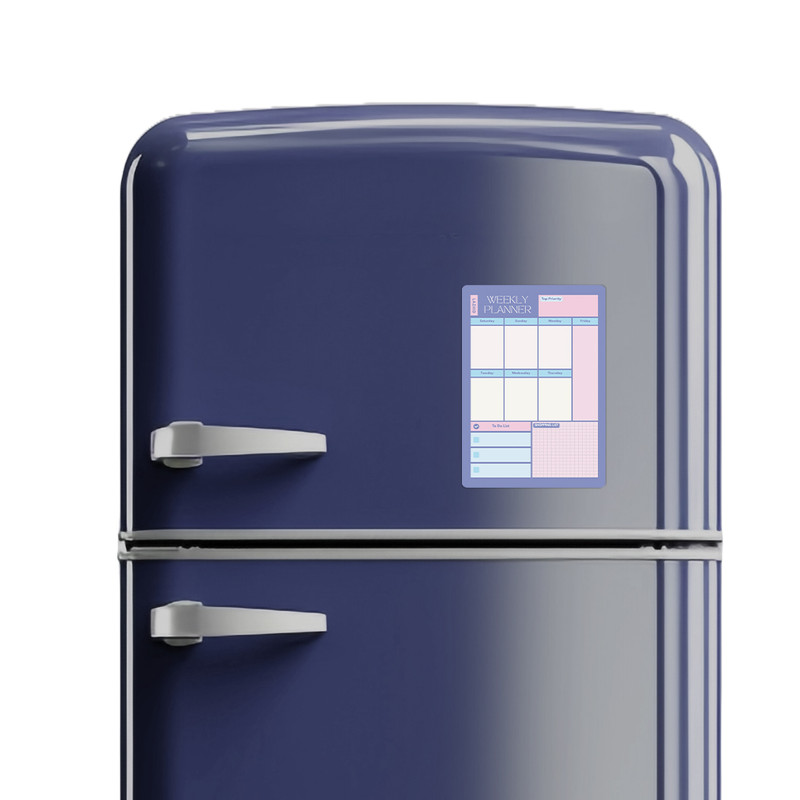 تخته وایت برد لاژید طرح پلنر هفتگی سایز 20X30 سانتیمتر