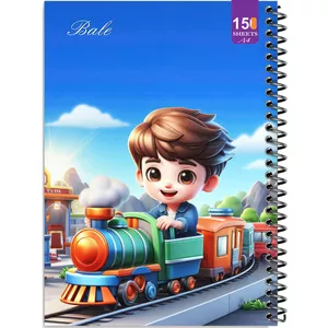 دفتر نقاشی 150 برگ انتشارات  بله مدل رحلی طرح فانتزی پسرانه راننده قطار کد A4-P444