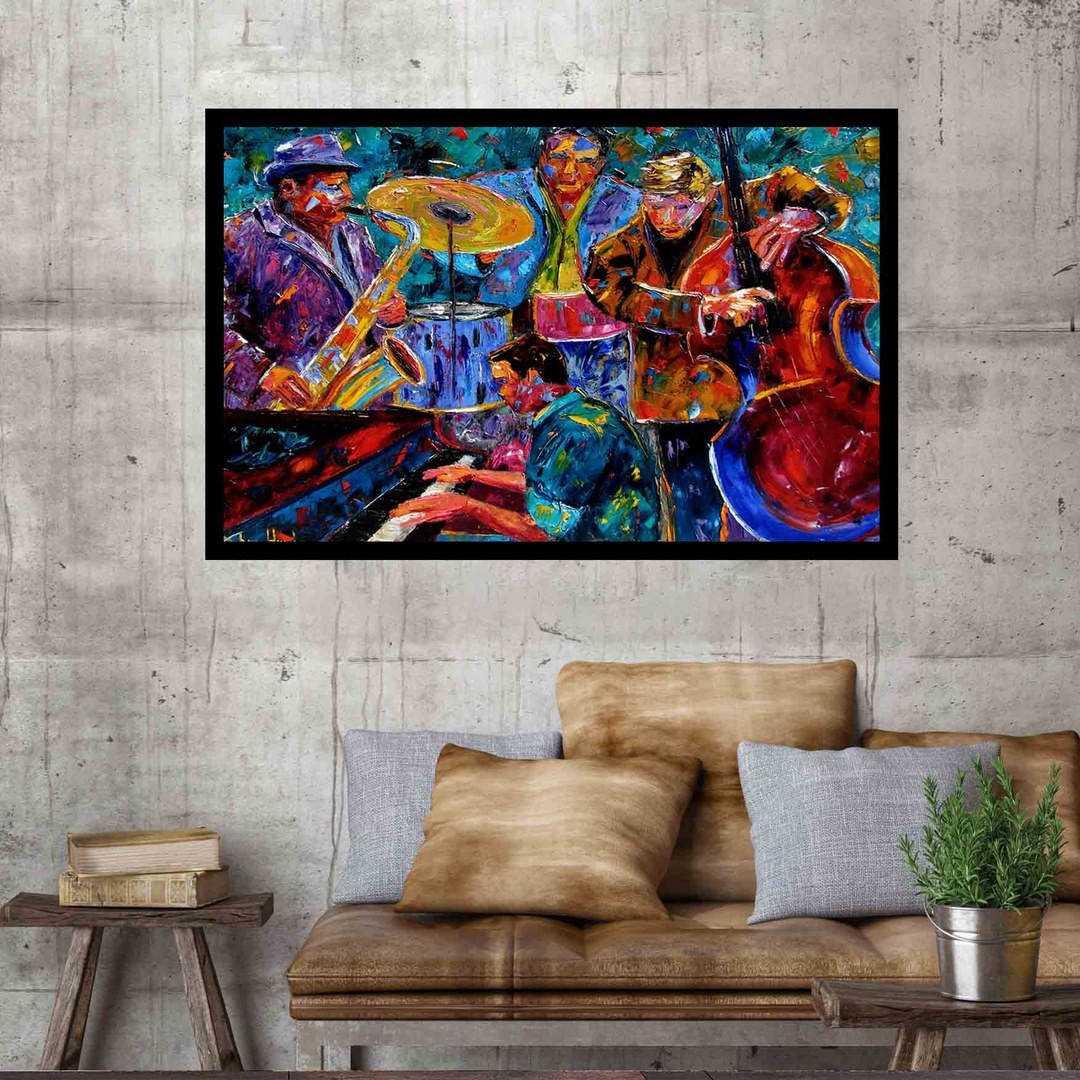 تابلو بکلیت طرح نقاشی امپرسیونیسم گروه موسیقی مدل B-15434