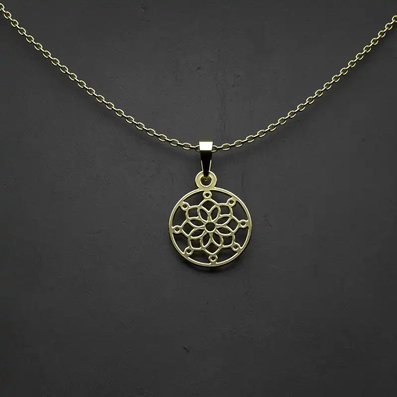 گردنبند طلا 18 عیار زنانه مدوپد مدل هندسی کد CA10443