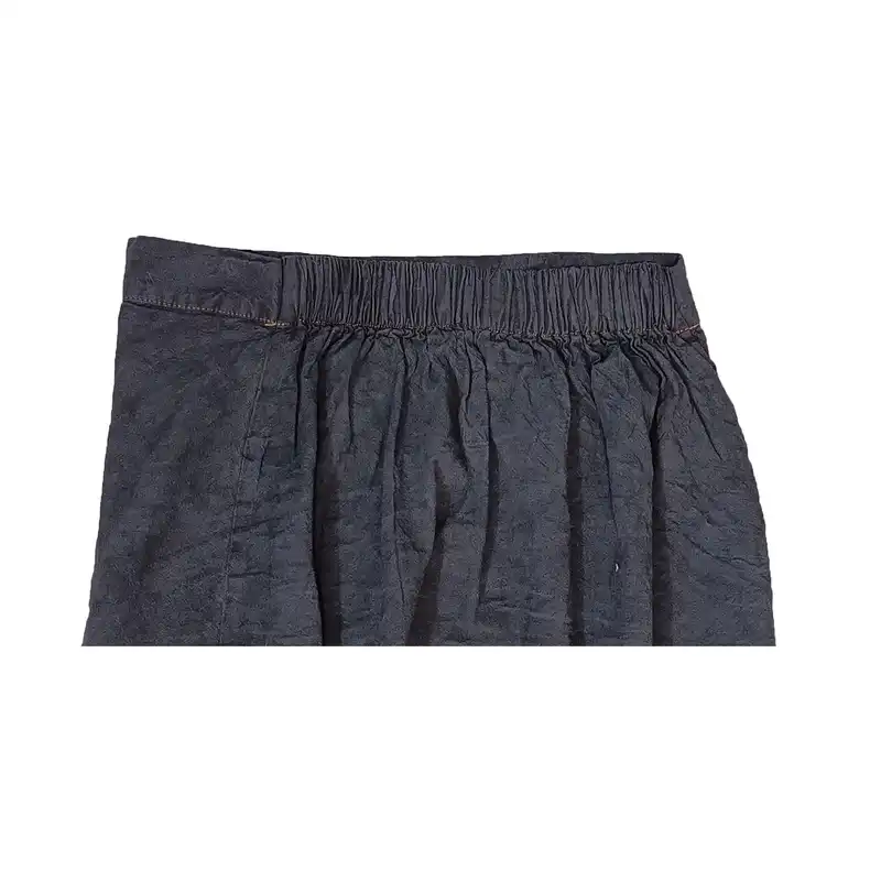 دامن زنانه مدل کوتاه کتان پشت کش دار کد 598