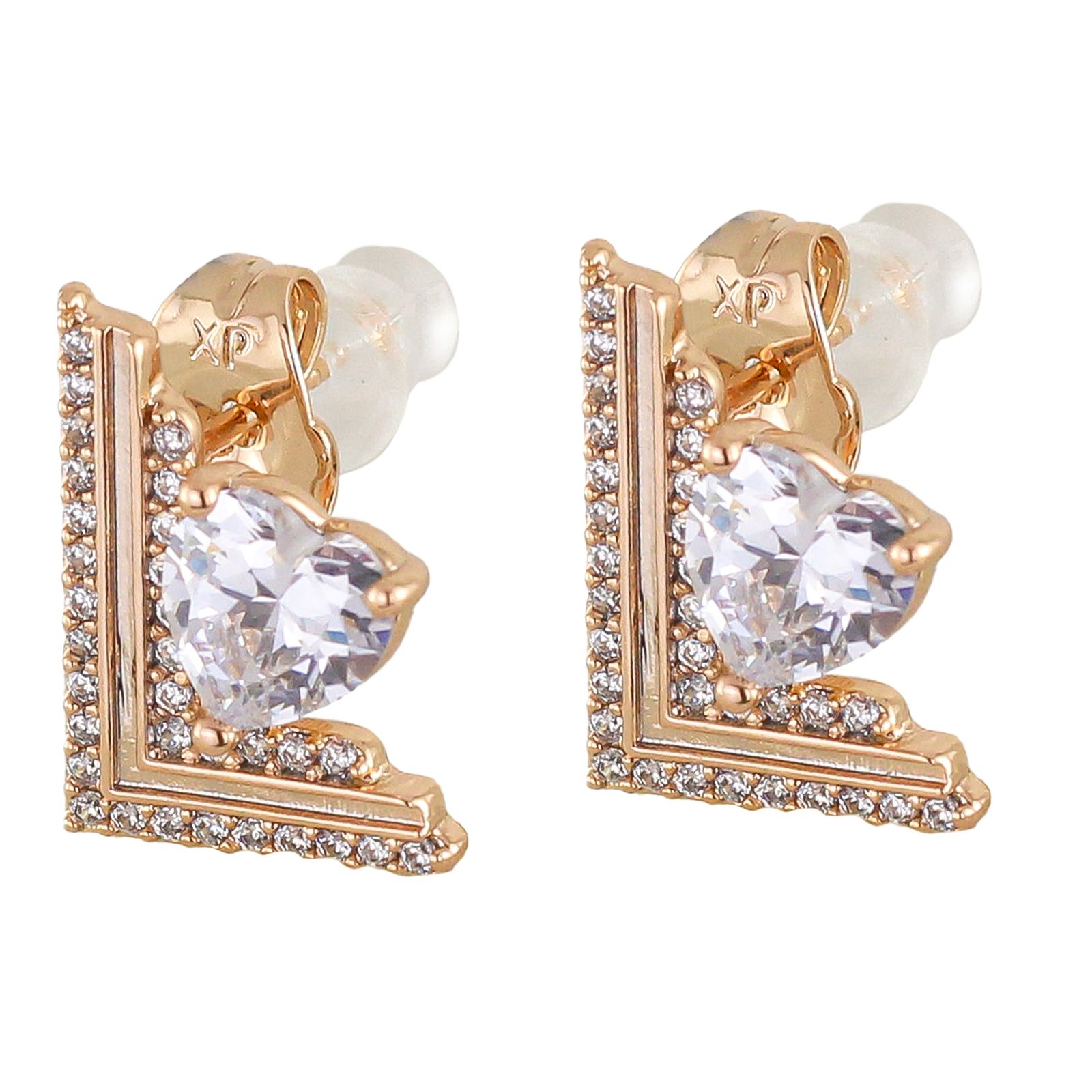 گوشواره زنانه ژوپینگ مدل قلب کد AAC557 -  - 1