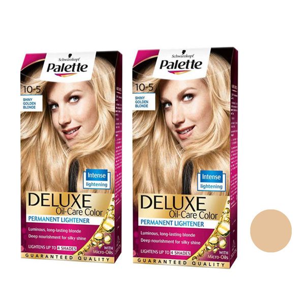 کیت رنگ مو پلت سری DELUXE شماره 5-10 حجم 50 میلی لیتر رنگ بلوند طلایی خیلی روشن مجموعه 2 عددی -  - 1