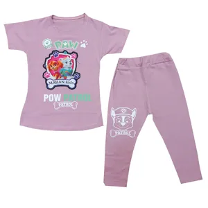 ست تی شرت و شلوارک دخترانه مدل ch-paw-45