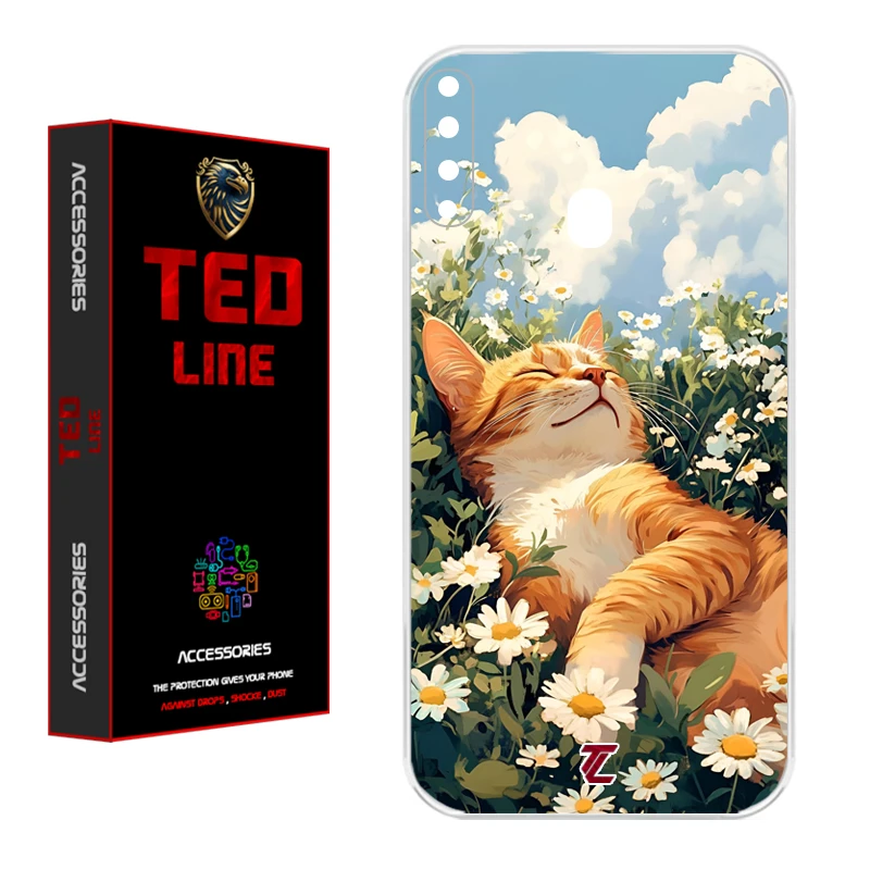 کاور تدلاین طرح گربه نارنجی کد 1140 مناسب برای گوشی موبایل سامسونگ Galaxy A20S