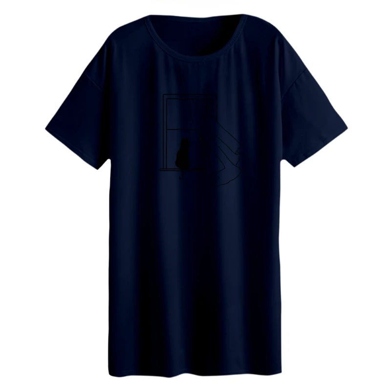 تی شرت لانگ آستین کوتاه زنانه مدل پنجره