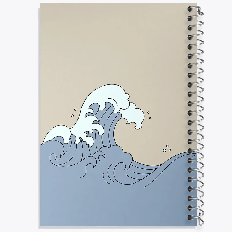 دفتر ژورنال نویسی 50 برگ خندالو مدل نقطه ای طرح موج عظیم کاناگاوا کد F5404