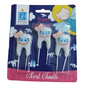 شمع مدل GH طرح جشن دندونی مجموعه 3 عددی