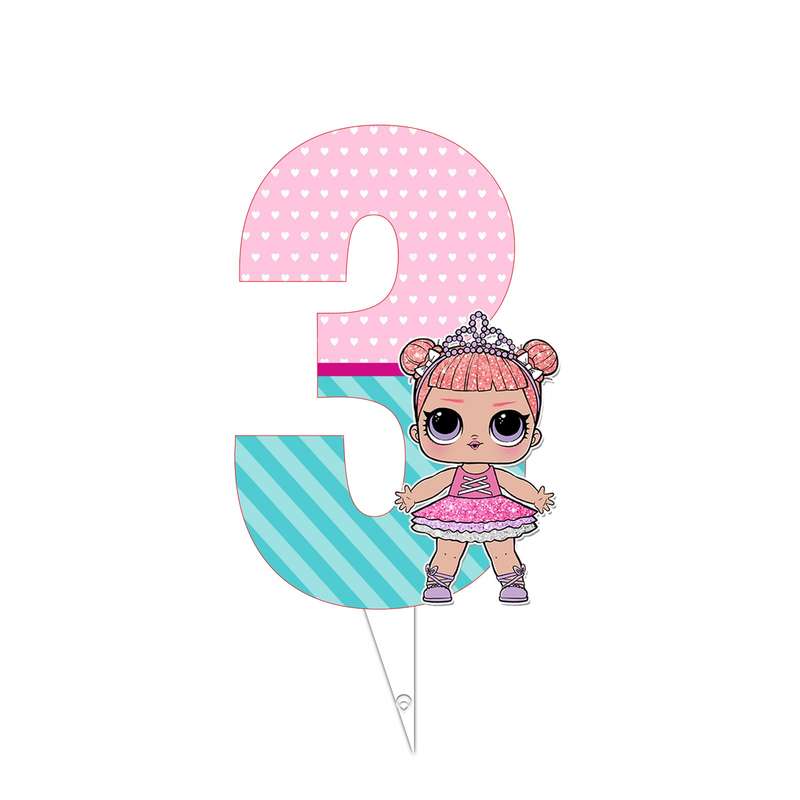 تاپر تولد طرح عدد 3 مدل ال و ال سورپرایز کد 09