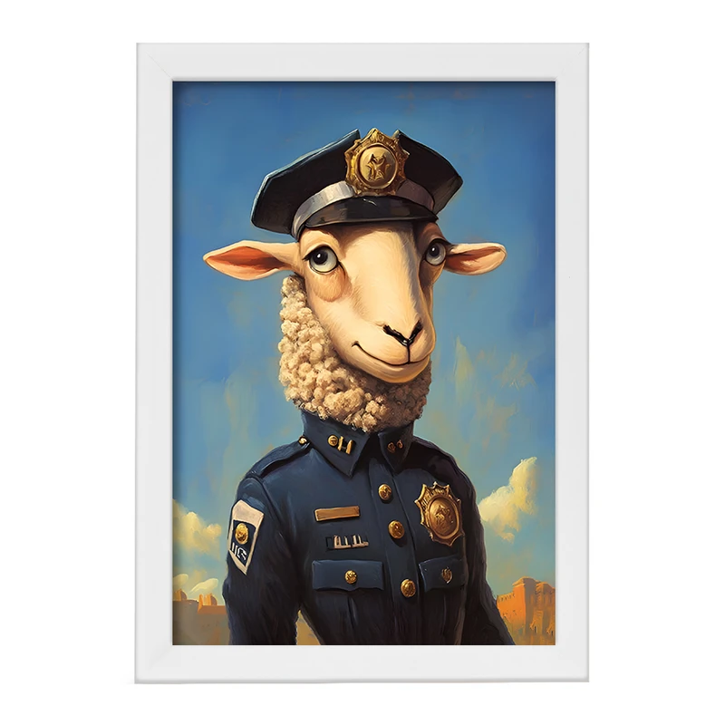 تابلو خندالو مدل گوسفند پلیس کد F11655