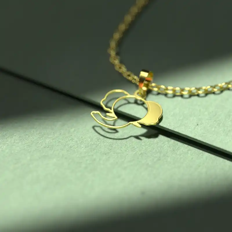 گردنبند طلا 18 عیار زنانه مدوپد مدل فیل کد B3-1-1217