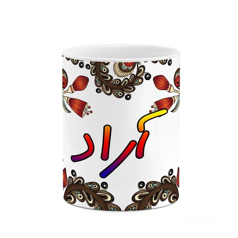 ماگ کاکتی مدل اسم آراد طرح سنتی گل و بته کد mgh43363