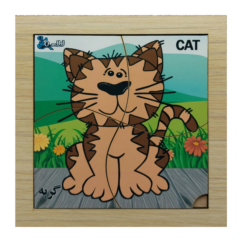 پازل 4 تکه مدل P4-044 طرح حیوان گربه