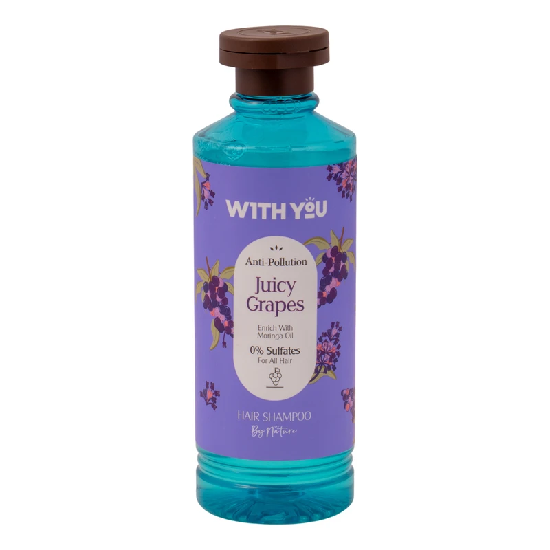 شامپو مو ویت یو مدل Juicy Grapes حجم 300 میلی‌لیتر، تقویت‌کننده، نرم‌کننده و لطافت‌بخش، مناسب انواع مو و پوست سر معمولی
