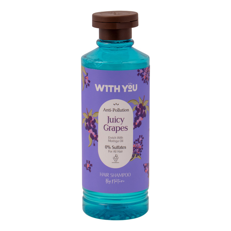 شامپو مو ویت یو مدل Juicy Grapes حجم 300 میلی‌لیتر، تقویت‌کننده، نرم‌کننده و لطافت‌بخش، مناسب انواع مو و پوست سر معمولی