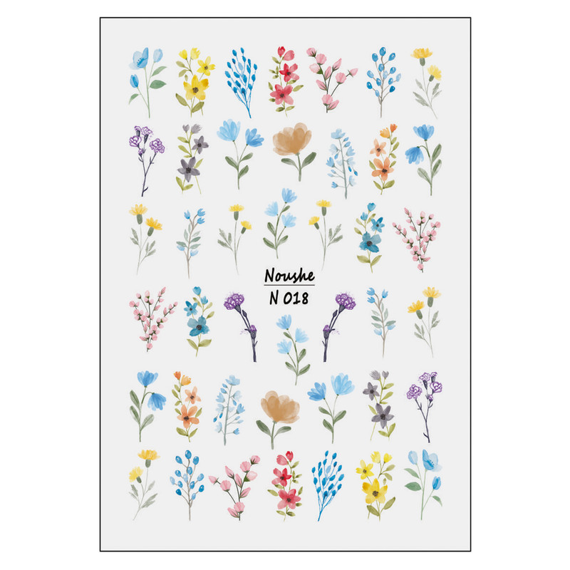 برچسب لنز ناخن مدل گل کد N017-18-52-60 مجموعه 4 عددی