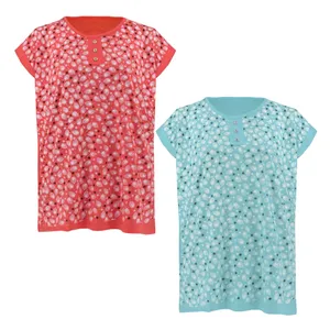 تی شرت آستین کوتاه زنانه مدل M3120 مجموعه 2 عددی