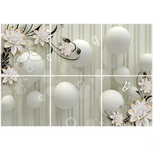 تایل سقفی آسمان مجازی طرح گل و دایره کد 1319-6 سایز 60x60 سانتی متر مجموعه 6 عددی