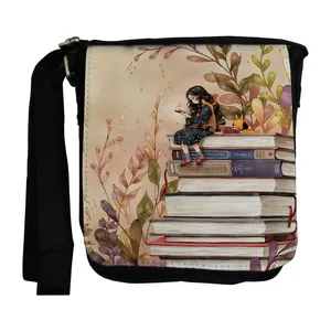 کیف رودوشی طرح دختر و کتابها کد nb172