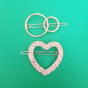 گیره مو زنانه مدل قلب و دایره بسته 2 عددی