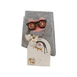 جوراب دخترانه مدل نیم ساق ساده طرح خرگوش رنگ طوسی