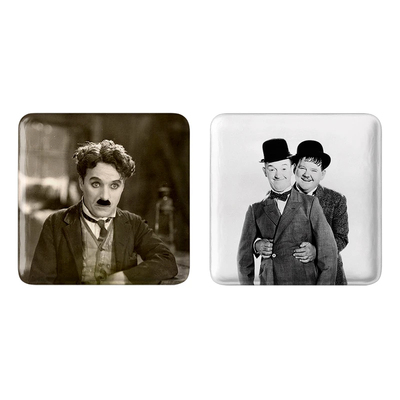 مگنت خندالو طرح چارلی چاپلین و لورل و هاردی کد 1005110053 مجموعه 2 عددی