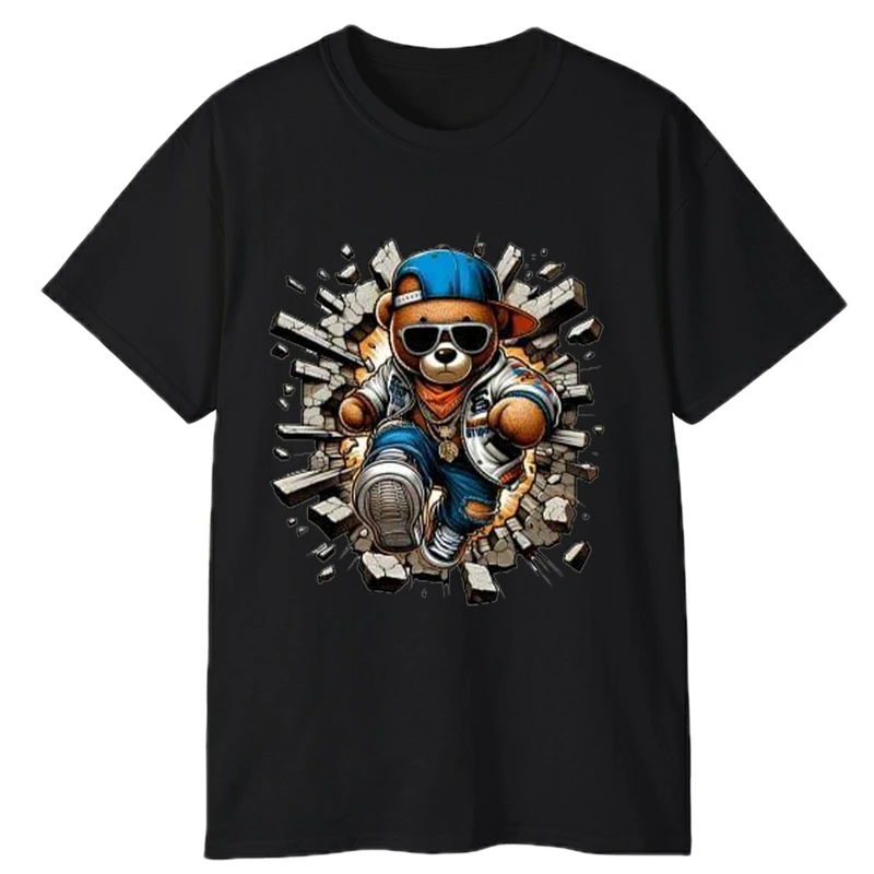 تی‌شرت آستین کوتاه مردانه پاد آفرین مدل خرس قهرمان 3