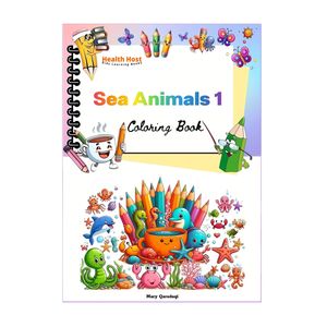 کتاب رنگآمیزی Sea Animals Coloring Book اثر مریم قرهداغی انتشارات میزبان سلامتی