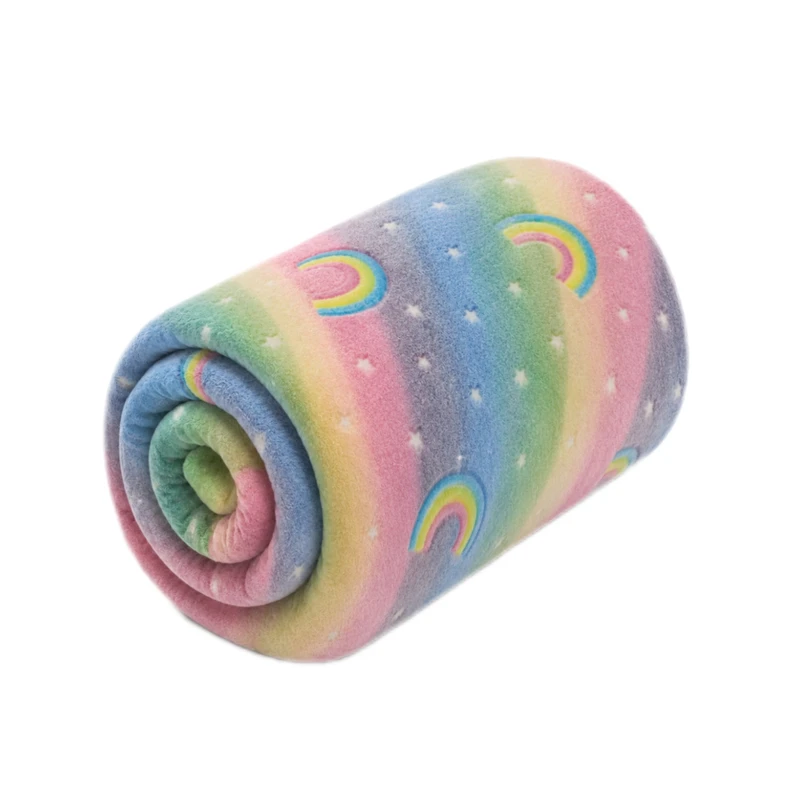 پتو دو نفره مدل شب نما طرح رنگین کمان سایز 220*200 سانتی متر