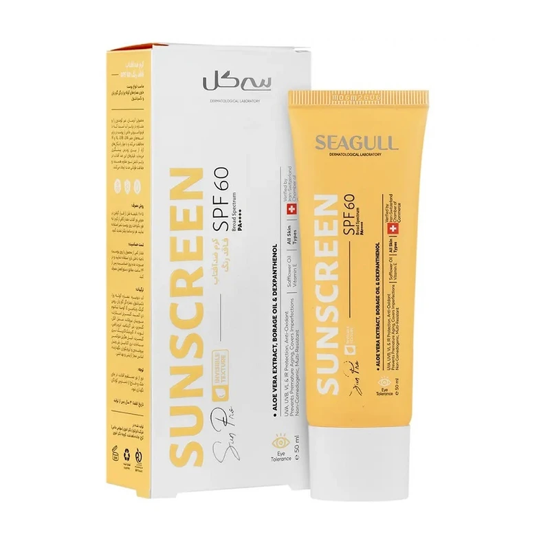 کرم ضد آفتاب بدون رنگ سی گل SPF 60 مدل 314 ‌مناسب برای انواع پوست حجم 50 میلی‌لیتر