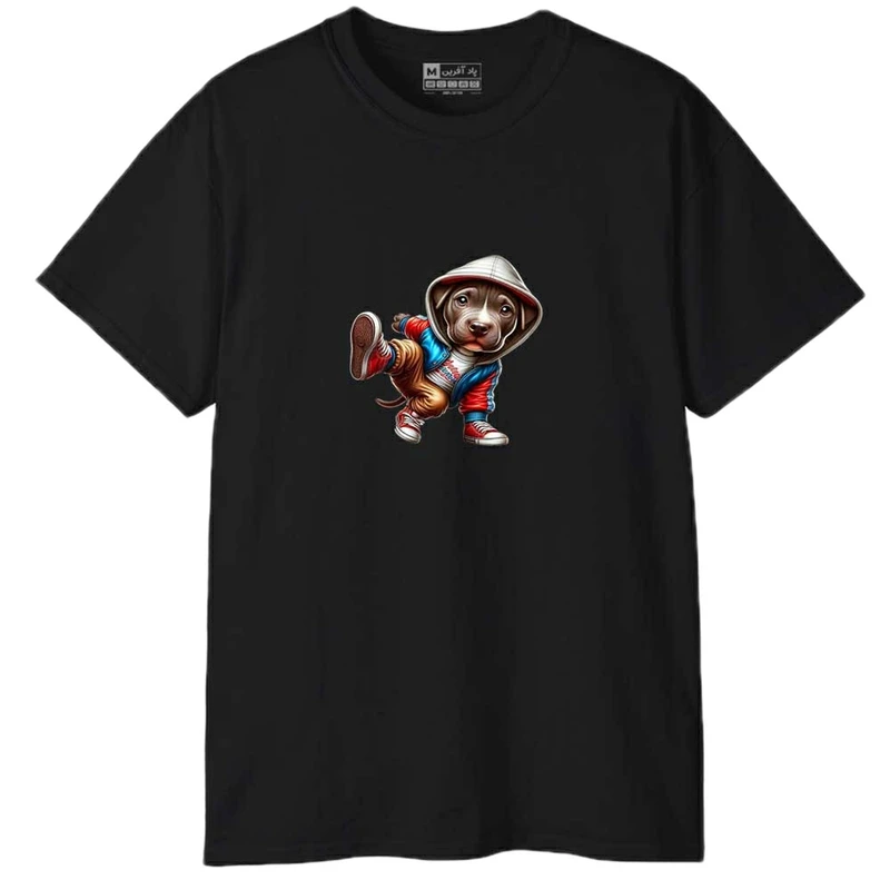 تی شرت آستین کوتاه مردانه پاد آفرین مدل اسپرت طرح سگ بامزه کد 0635