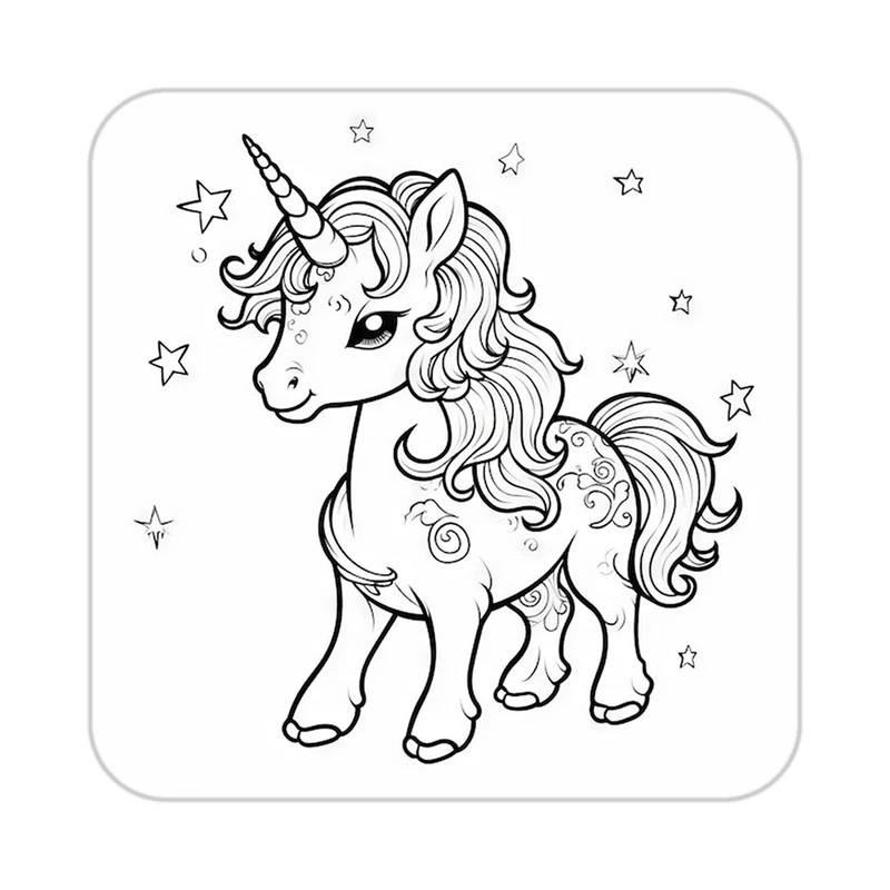 زیر لیوانی کاکتی طرح اسب تک شاخ و یونیکورن مدل mp31999