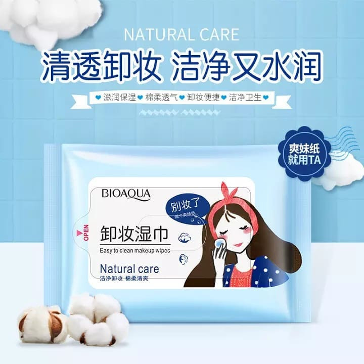 دستمال مرطوب بایو آکوا مدل Natural Care بسته 25 عددی