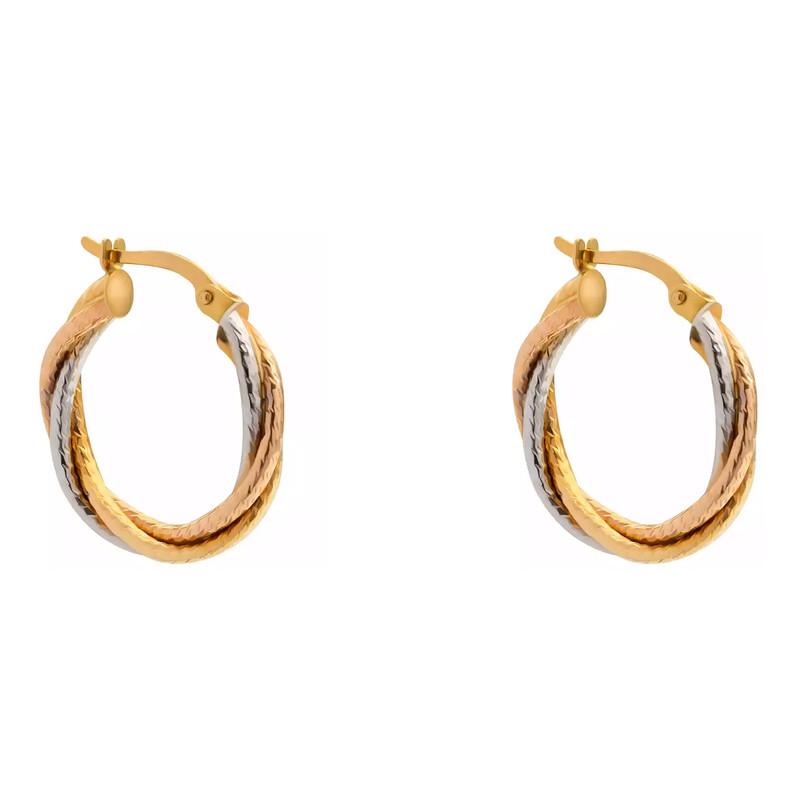 گوشواره حلقه ای طلا 18 عیار زنانه روبی آرت گالری مدل آدورا