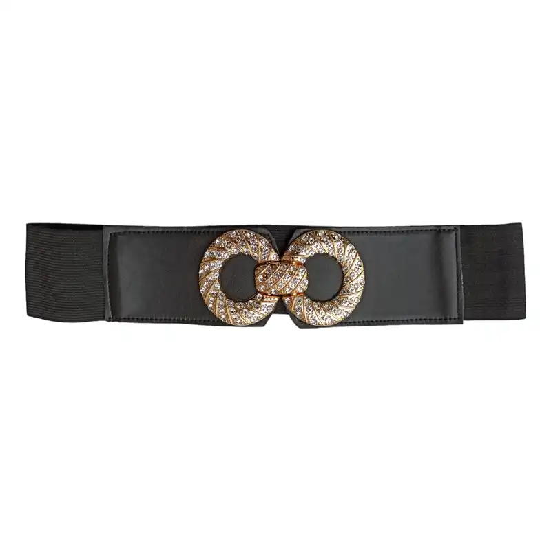 کمربند زنانه مدل پهن سگک نگین دار کشی کد 2024