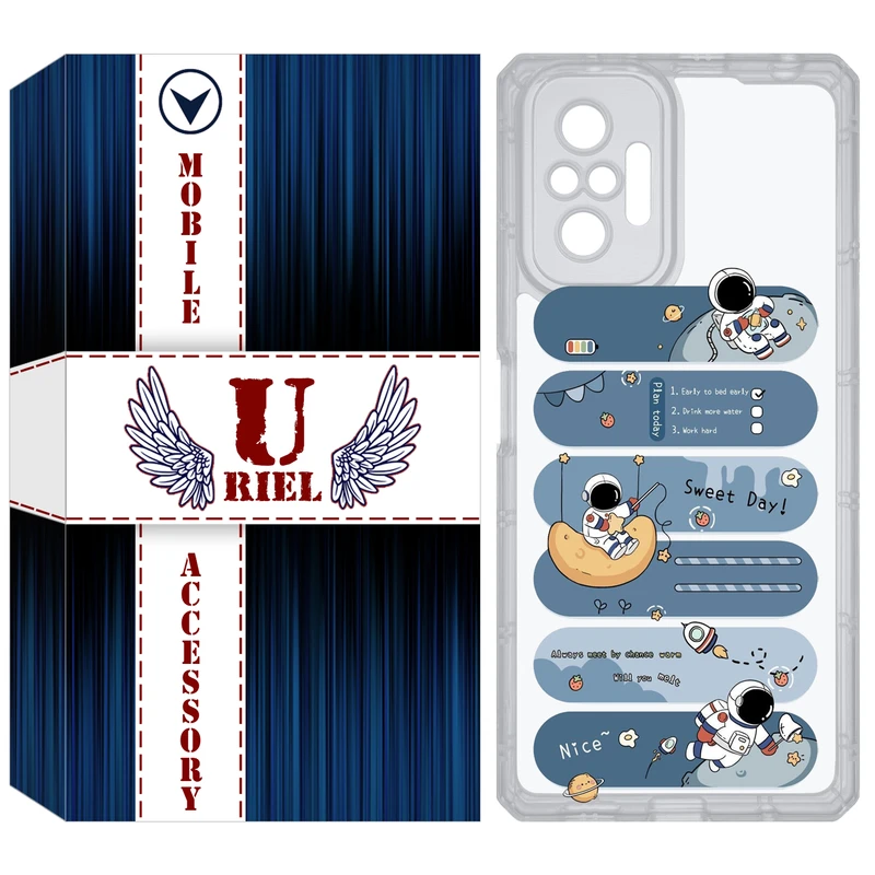 کاور یوریل مدل Clear کد 18 طرح فضانورد مناسب برای گوشی موبایل شیائومی Redmi Note 10 Pro / Note 10 Pro Max