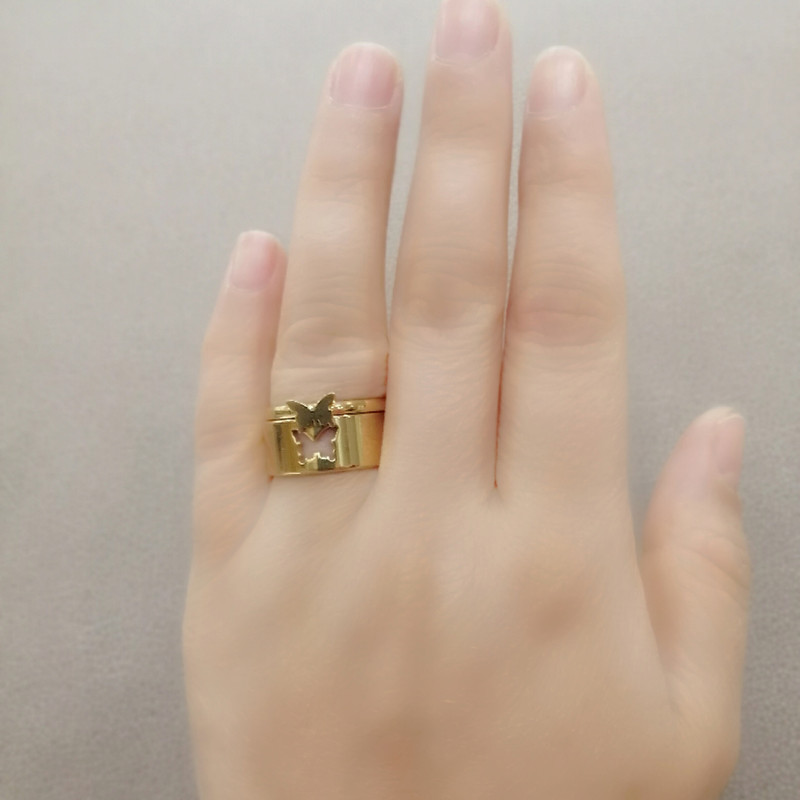 انگشتر زنانه ماصرم مدل پروانه کد Ri3124 مجموعه 2 عددی