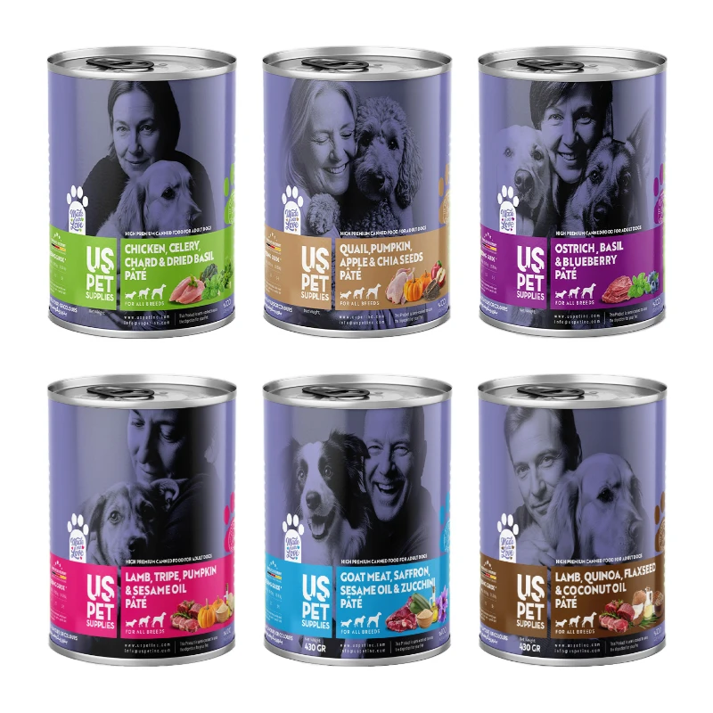 کنسرو غذای سگ یو اس پت مدل های پریمیوم میکس وزن 800 گرم بسته 6 عددی