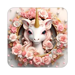 زیر لیوانی کاکتی طرح اسب تک شاخ و یونیکورن مدل mp31033